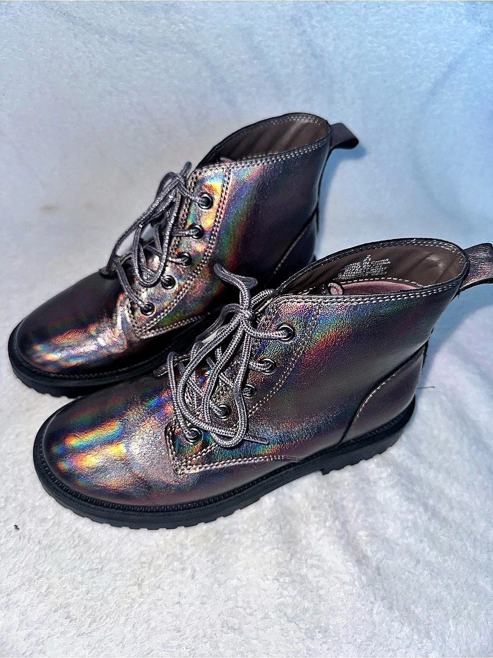 Old Navy Girls Rainbow Burst Combat Boots Size 2